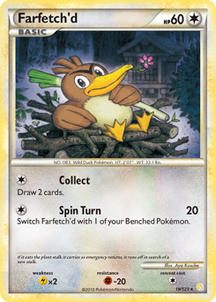 Farfetch'd z edície HeartGold & SoulSilver, karta č.19