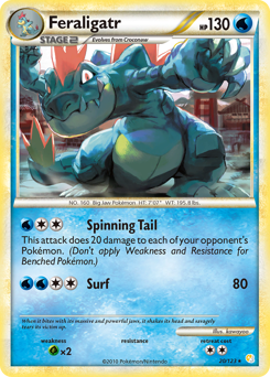 Feraligatr z edície HeartGold & SoulSilver, karta č.20
