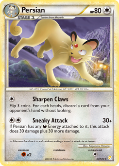 Persian z edície HeartGold & SoulSilver, karta č.27