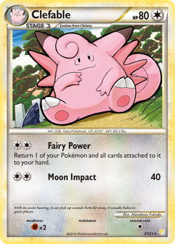 Clefable z edície HeartGold & SoulSilver, karta č.3