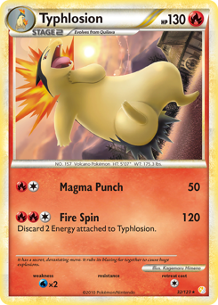 Typhlosion z edície HeartGold & SoulSilver, karta č.32