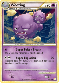 Weezing z edície HeartGold & SoulSilver, karta č.34