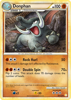 Donphan z edície HeartGold & SoulSilver, karta č.40