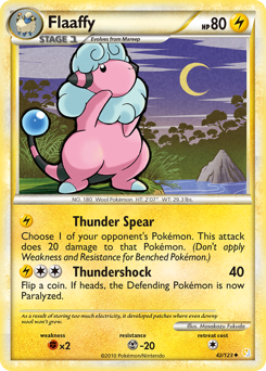 Flaaffy z edície HeartGold & SoulSilver, karta č.42