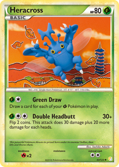 Heracross z edície HeartGold & SoulSilver, karta č.43