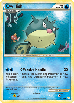 Qwilfish z edície HeartGold & SoulSilver, karta č.50