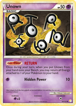 Unown z edície HeartGold & SoulSilver, karta č.54