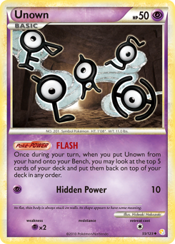 Unown z edície HeartGold & SoulSilver, karta č.55