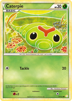 Caterpie z edície HeartGold & SoulSilver, karta č.57