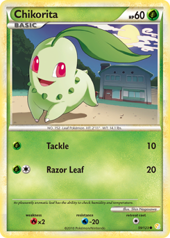Chikorita z edície HeartGold & SoulSilver, karta č.59