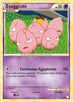Exeggcute z edície HeartGold & SoulSilver, karta č.63