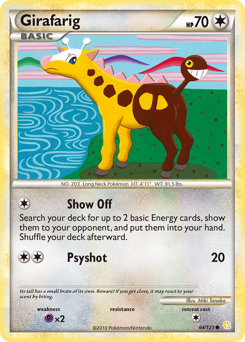 Girafarig z edície HeartGold & SoulSilver, karta č.64