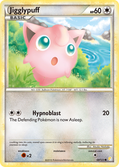 Jigglypuff z edície HeartGold & SoulSilver, karta č.68