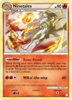 Ninetales z edície HeartGold & SoulSilver, karta č.7
