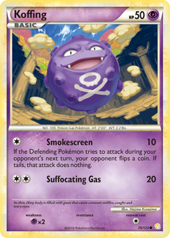 Koffing z edície HeartGold & SoulSilver, karta č.70