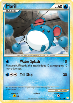 Marill z edície HeartGold & SoulSilver, karta č.74