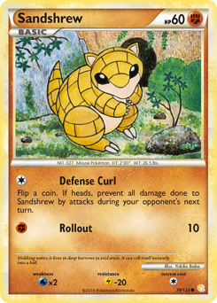 Sandshrew z edície HeartGold & SoulSilver, karta č.79