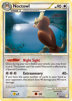 Noctowl z edície HeartGold & SoulSilver, karta č.8