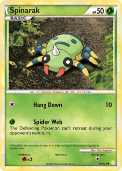 Spinarak z edície HeartGold & SoulSilver, karta č.83