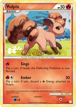 Vulpix z edície HeartGold & SoulSilver, karta č.87