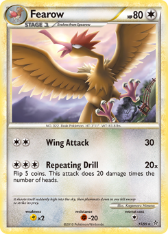 Fearow z edície HS—Unleashed, karta č.15
