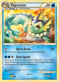 Vaporeon z edície HS—Undaunted, karta č.41