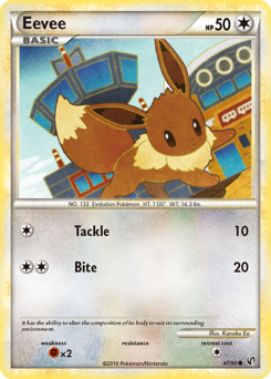 Eevee z edície HS—Undaunted, karta č.47