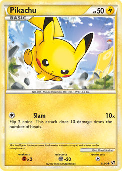 Pikachu z edície HS—Undaunted, karta č.61