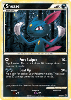 Sneasel z edície HS—Undaunted, karta č.68