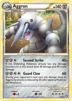 Aggron z edície HS—Triumphant, karta č.1