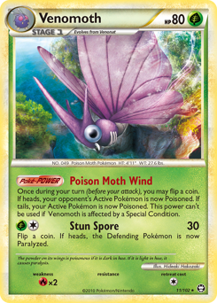 Venomoth z edície HS—Triumphant, karta č.11