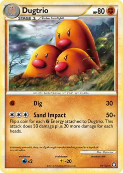 Dugtrio z edície HS—Triumphant, karta č.19