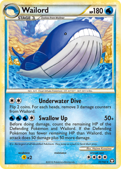 Wailord z edície HS—Triumphant, karta č.31