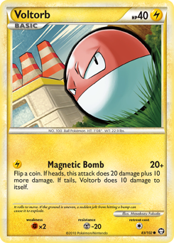 Voltorb z edície HS—Triumphant, karta č.83