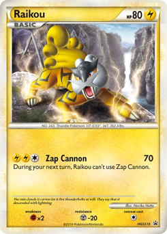 Raikou z edície HGSS Black Star Promos, karta č.HGSS19