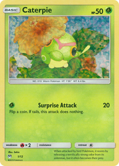 Caterpie z edície McDonald's Collection 2019, karta č.1
