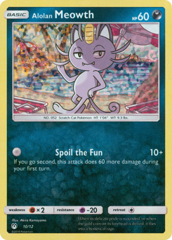 Alolan Meowth z edície McDonald's Collection 2019, karta č.10