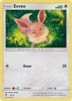 Eevee z edície McDonald's Collection 2019, karta č.12