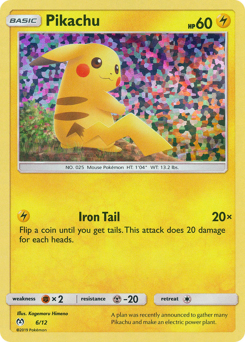 Pikachu z edície McDonald's Collection 2019, karta č.6