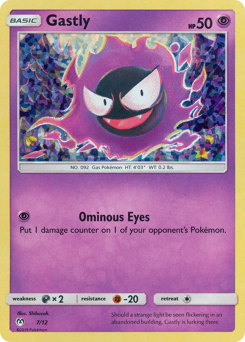 Gastly z edície McDonald's Collection 2019, karta č.7