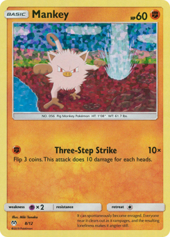 Mankey z edície McDonald's Collection 2019, karta č.8