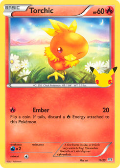 Torchic z edície McDonald's Collection 2021, karta č.11