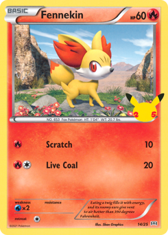 Fennekin z edície McDonald's Collection 2021, karta č.14