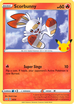 Scorbunny z edície McDonald's Collection 2021, karta č.16