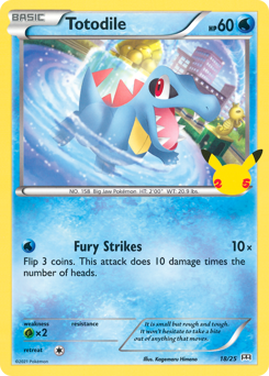 Totodile z edície McDonald's Collection 2021, karta č.18