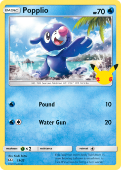 Popplio z edície McDonald's Collection 2021, karta č.23