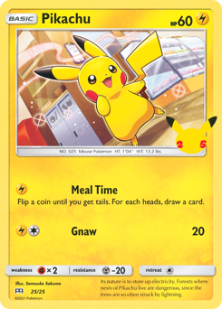 Pikachu z edície McDonald's Collection 2021, karta č.25