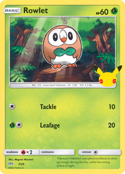 Rowlet z edície McDonald's Collection 2021, karta č.7