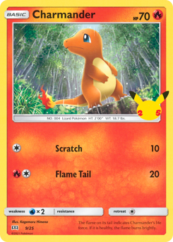 Charmander z edície McDonald's Collection 2021, karta č.9