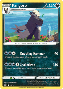 Pangoro z edície McDonald's Collection 2022, karta č.13